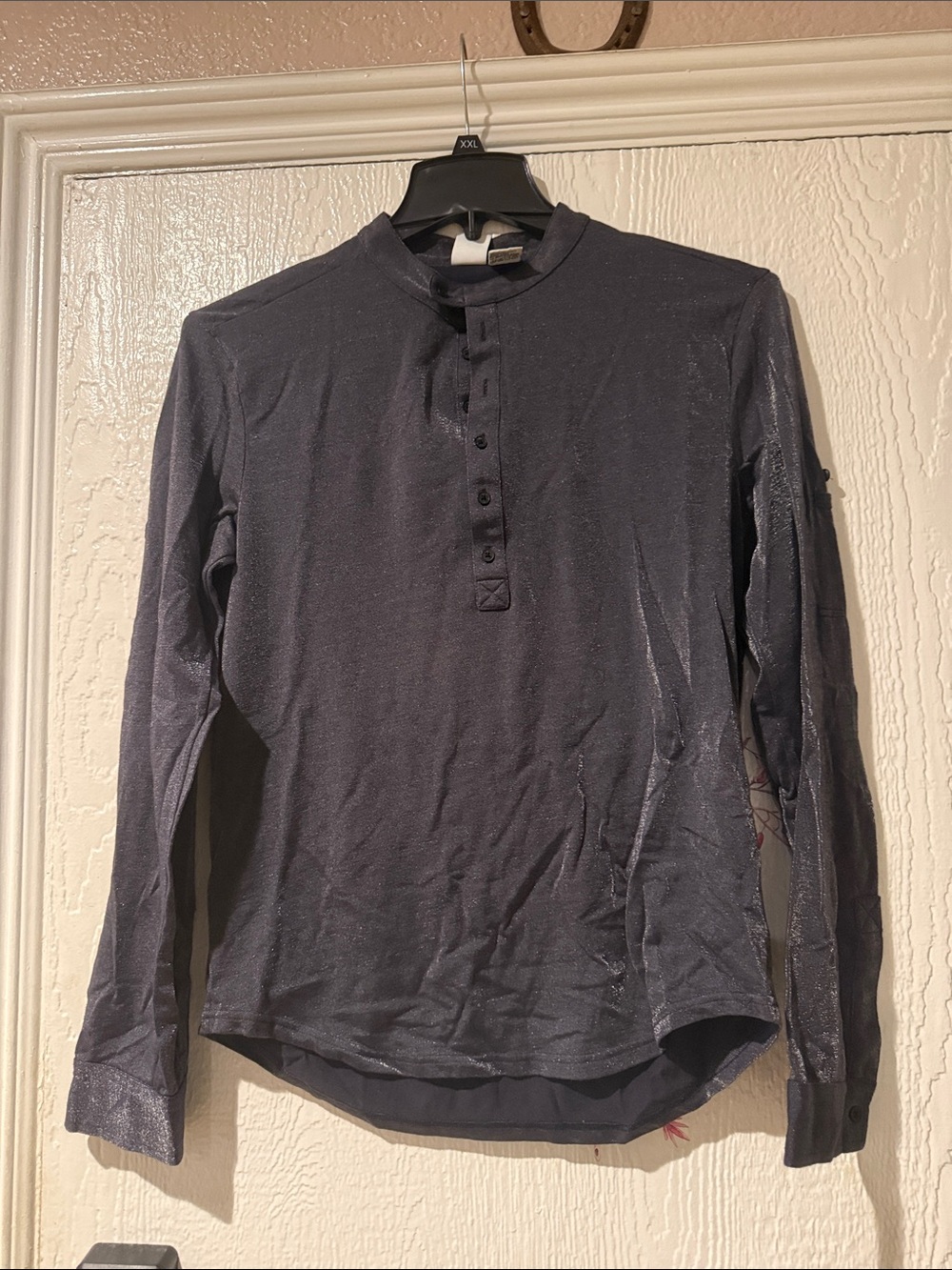 A/X Armani Exchange Women's Long-Sleeve Henley Top - Navy